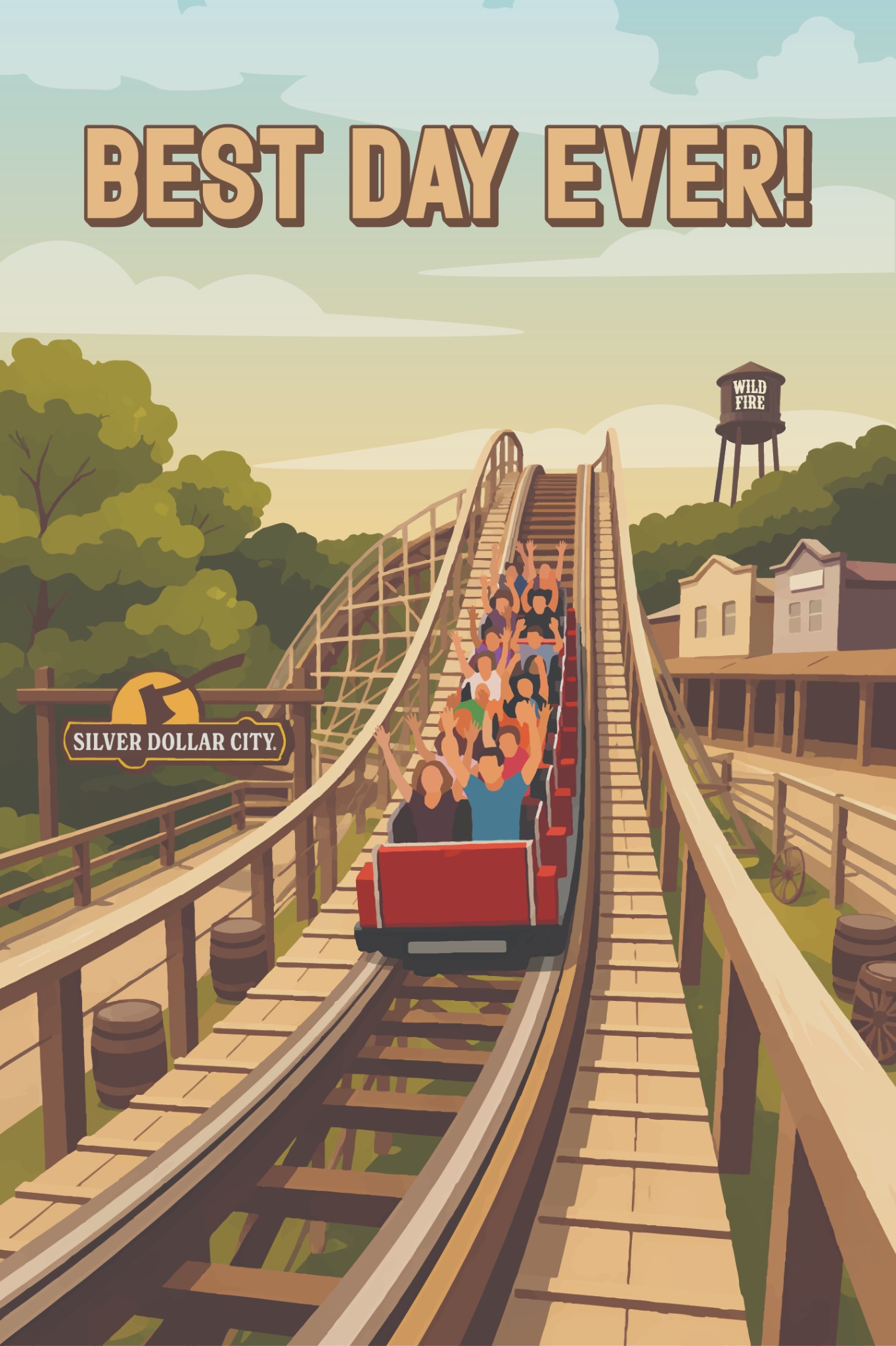 Best Day Ever Silver Dollar City-inspired artwork displayed at Washington on the Lake